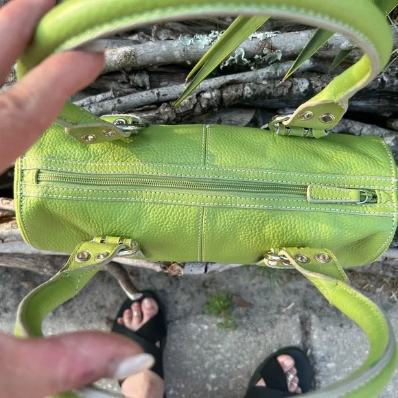 Bandolino Lime Green Leather Satchel Bag - Picture 5 of 14